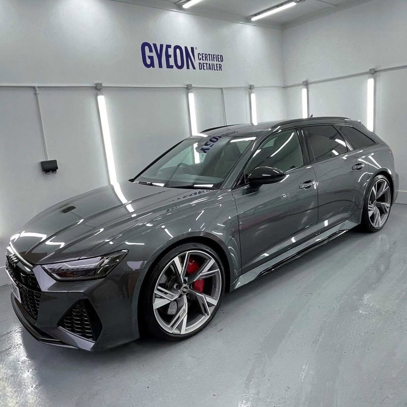A daytona grey Audi RS6 Avant complete after stage 1 paint correction, detail, and Xpel ppf.